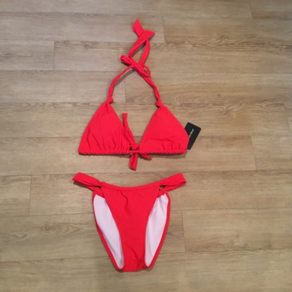 Women’s Brazilian Two Piece Tie Knot Halter Triangle Bikini - Picture 6 of 8